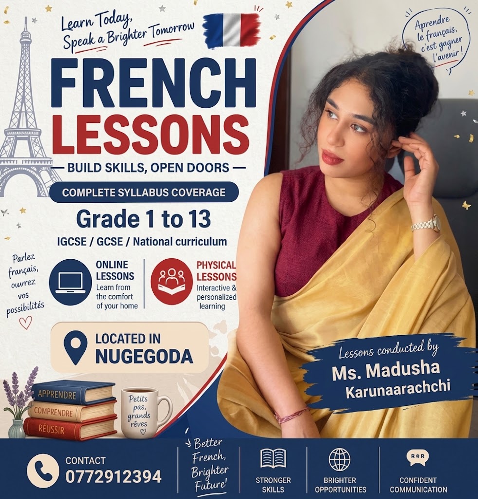Grade 1-13 French - Mrs.Madusha Karunaarachchi Banner