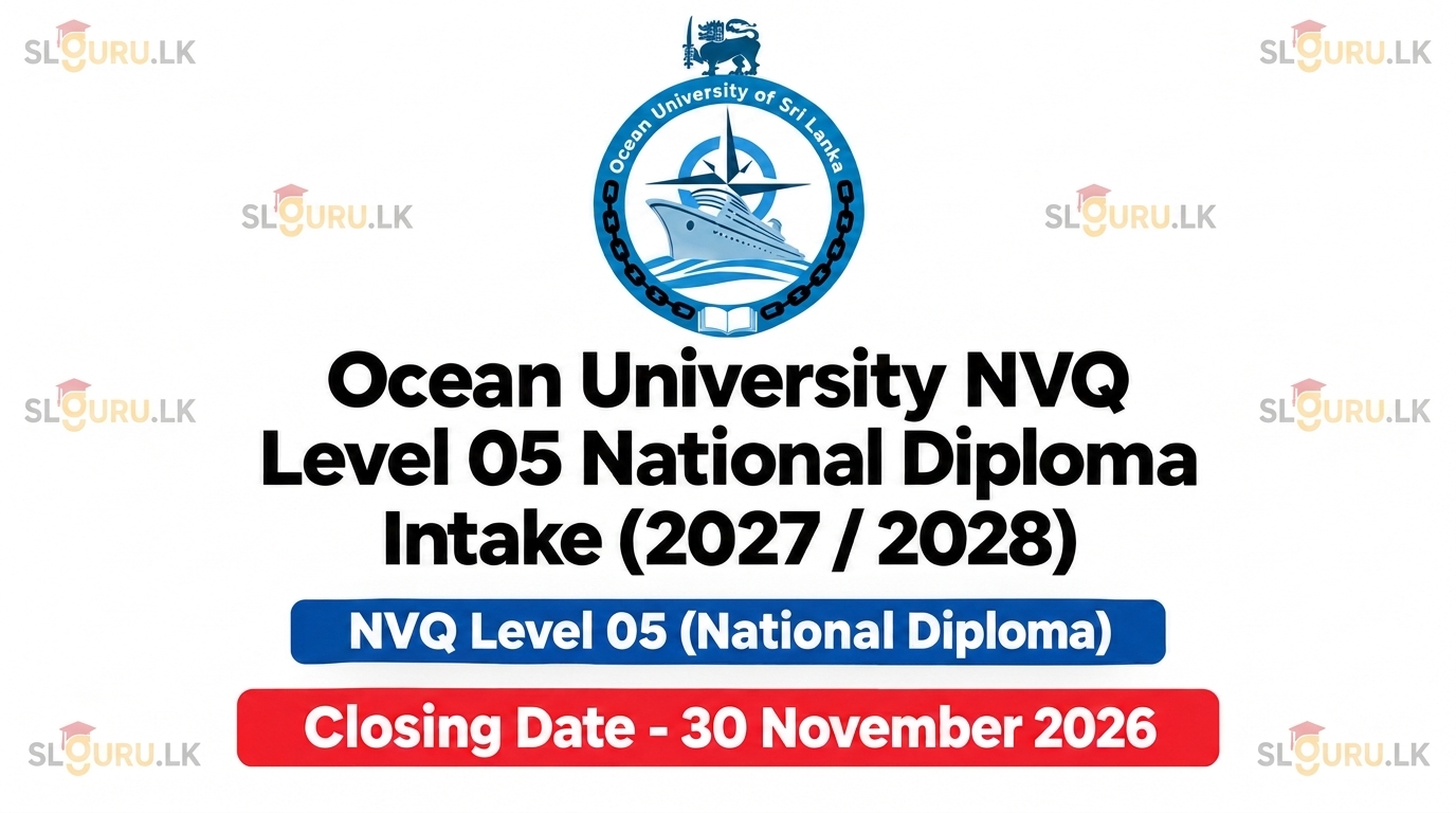 Ocean University Panadura Regional Centre – NVQ Level 05 National Diploma Intake (2027 / 2028)