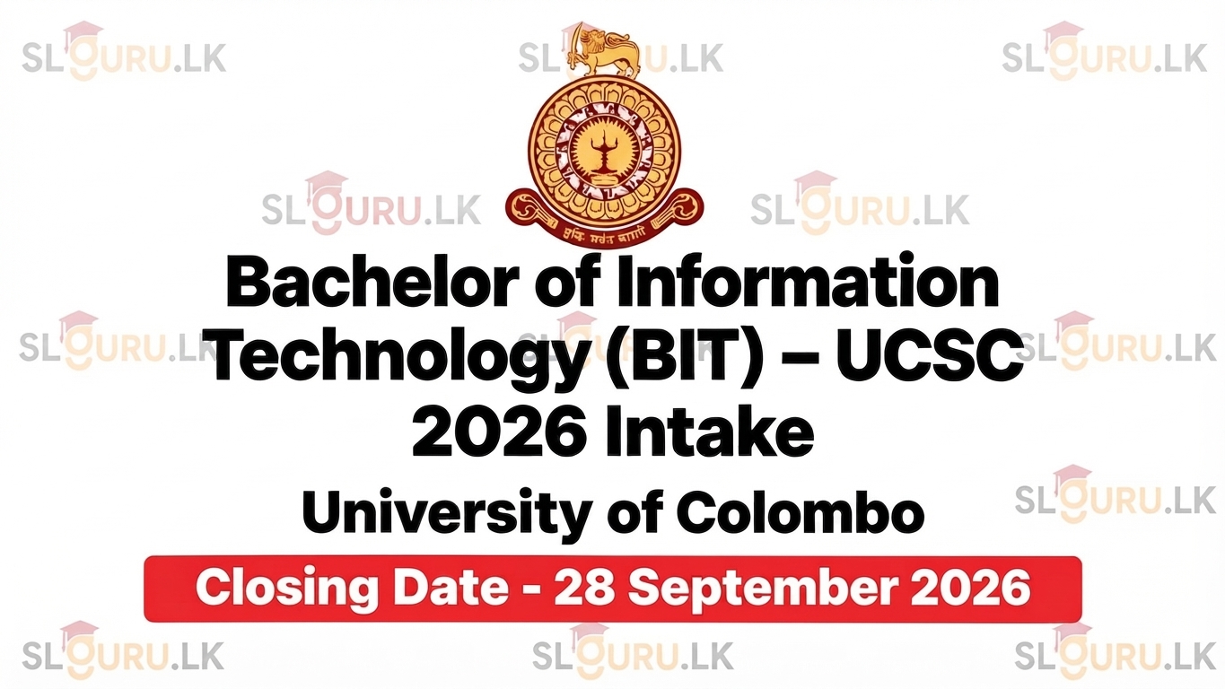University of Colombo – Bachelor of Information Technology (BIT) UCSC: 2026 Academic Intake