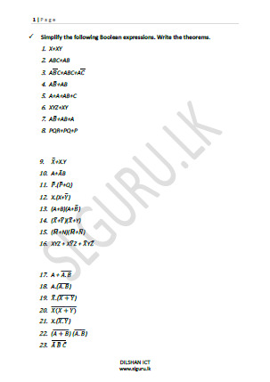 04 - Logic Gates Boolean Expressions and K maps - AL ICT
